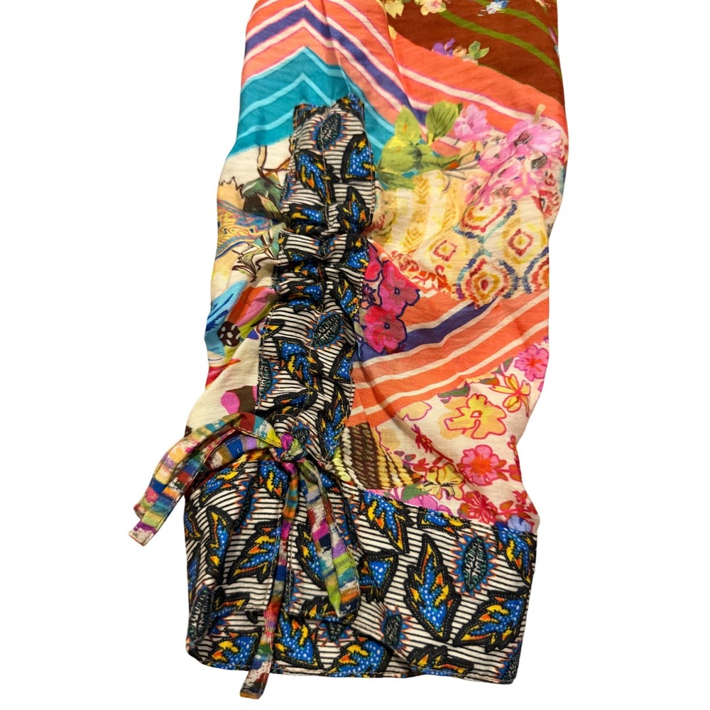 NEW John Mark Patchwork Floral Geometric Ruched S… - image 3